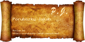 Porubszky Jakab névjegykártya